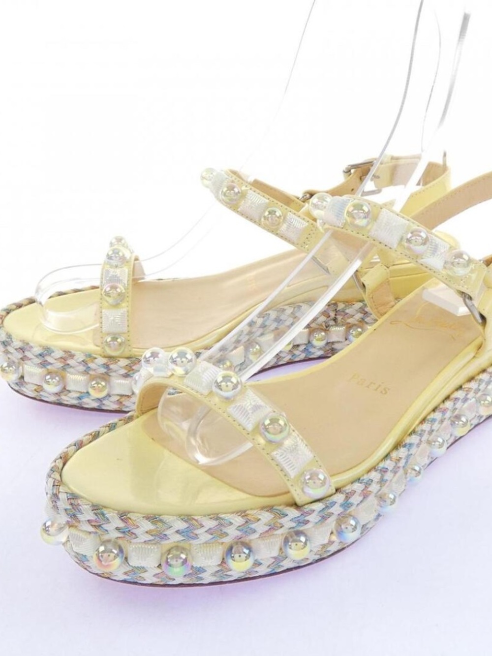Christian Louboutin Cataconico 60 Studded Espadrille Sandals EU 37